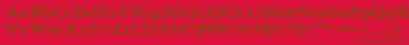 フォントMetaphorBold – 赤い背景に茶色の文字