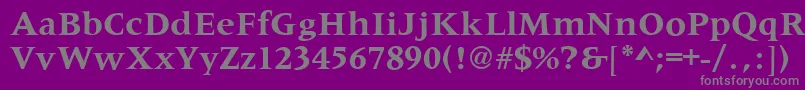 フォントMetaphorBold – 紫の背景に灰色の文字