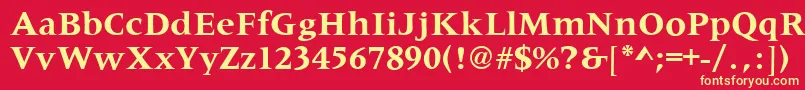 フォントMetaphorBold – 黄色の文字、赤い背景