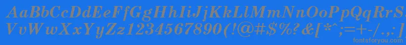 SchoolbookBolditalicCyrillic Font – Gray Fonts on Blue Background