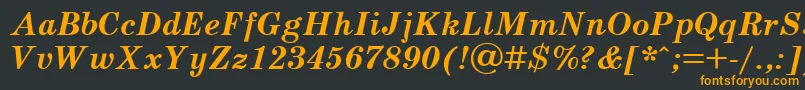 SchoolbookBolditalicCyrillic Font – Orange Fonts on Black Background