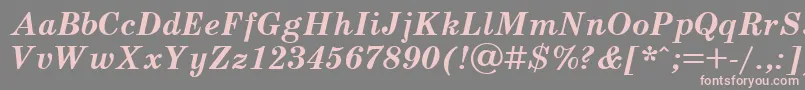 SchoolbookBolditalicCyrillic Font – Pink Fonts on Gray Background