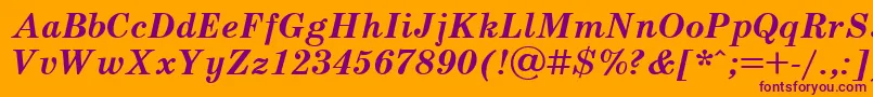 SchoolbookBolditalicCyrillic Font – Purple Fonts on Orange Background