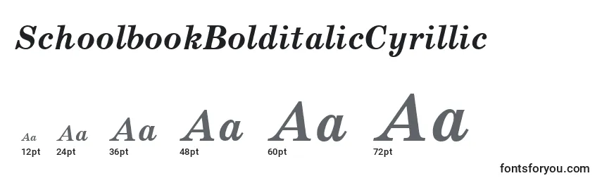 SchoolbookBolditalicCyrillic Font Sizes