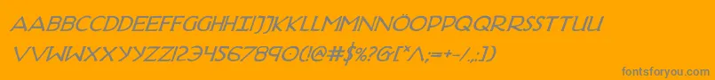 HadriaticBoldItalic Font – Gray Fonts on Orange Background