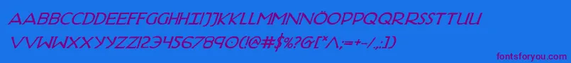 HadriaticBoldItalic Font – Purple Fonts on Blue Background