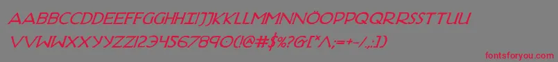 HadriaticBoldItalic Font – Red Fonts on Gray Background