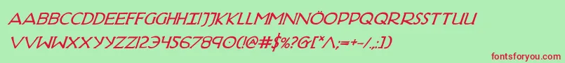 HadriaticBoldItalic Font – Red Fonts on Green Background
