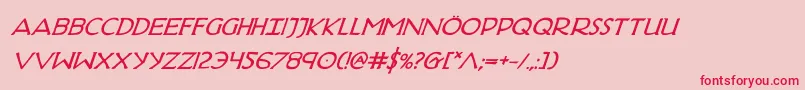 Police HadriaticBoldItalic – polices rouges sur fond rose