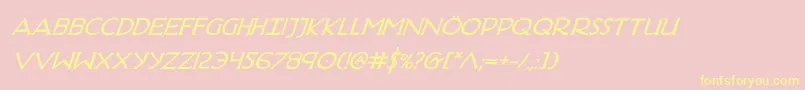 Police HadriaticBoldItalic – polices jaunes sur fond rose