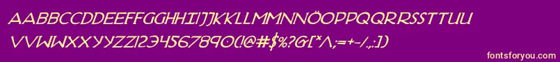 HadriaticBoldItalic Font – Yellow Fonts on Purple Background