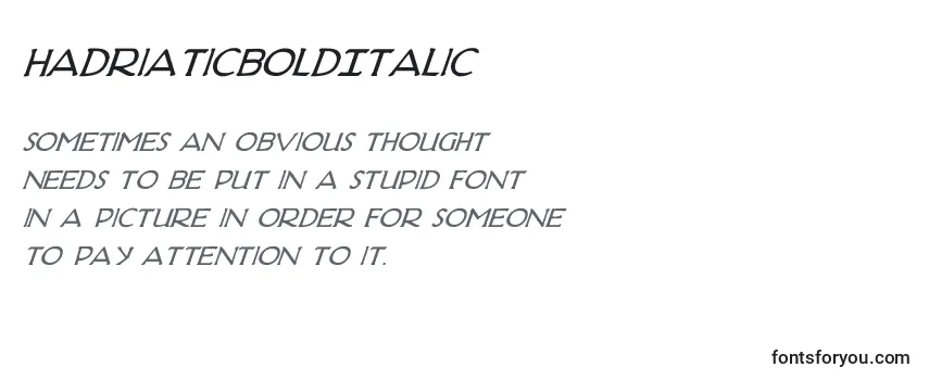Schriftart HadriaticBoldItalic