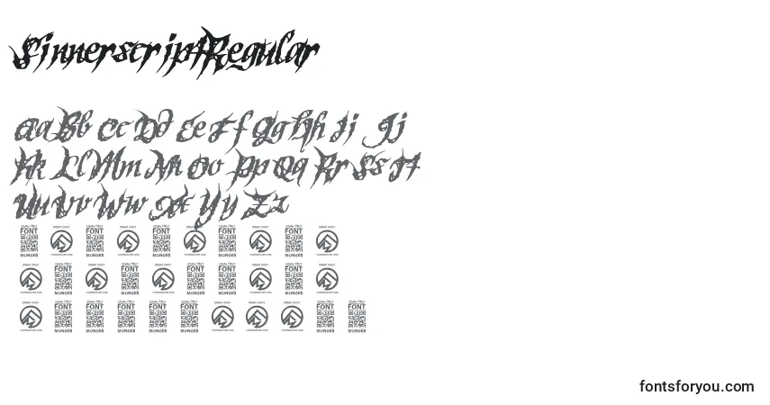 SinnerscriptRegular Font – alphabet, numbers, special characters
