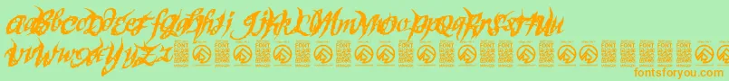 SinnerscriptRegular Font – Orange Fonts on Green Background