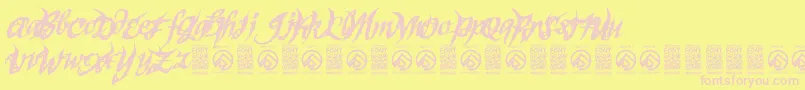 SinnerscriptRegular Font – Pink Fonts on Yellow Background