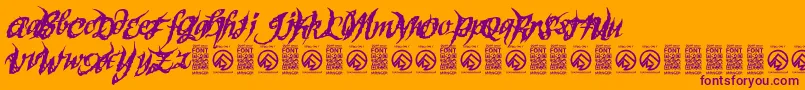 フォントSinnerscriptRegular – オレンジの背景に紫のフォント