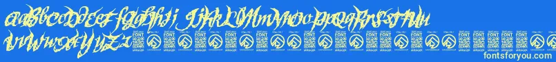 SinnerscriptRegular Font – Yellow Fonts on Blue Background