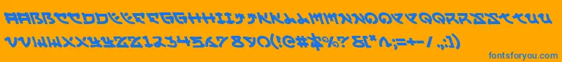 YamaMotoLeftalic Font – Blue Fonts on Orange Background