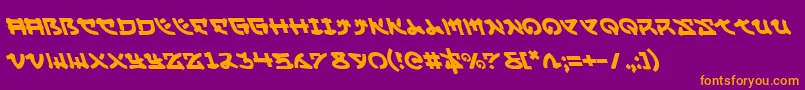 YamaMotoLeftalic Font – Orange Fonts on Purple Background