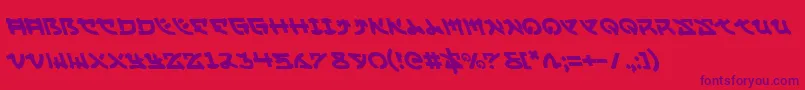 YamaMotoLeftalic Font – Purple Fonts on Red Background