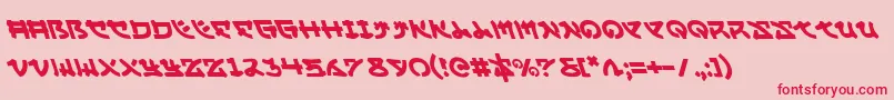 YamaMotoLeftalic Font – Red Fonts on Pink Background