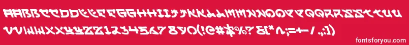 YamaMotoLeftalic Font – White Fonts on Red Background