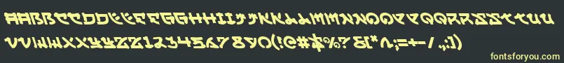 YamaMotoLeftalic Font – Yellow Fonts on Black Background