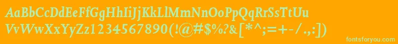JoannaMtBolditalic Font – Green Fonts on Orange Background
