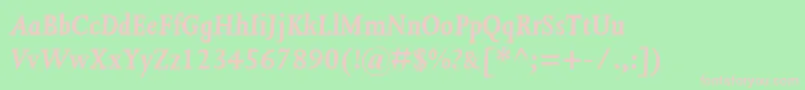 JoannaMtBolditalic Font – Pink Fonts on Green Background