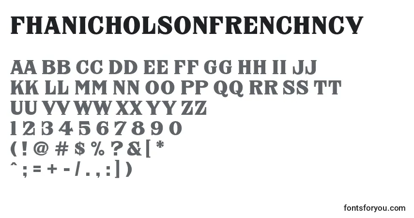 Schriftart FhaNicholsonFrenchNcv (70195) – Alphabet, Zahlen, spezielle Symbole