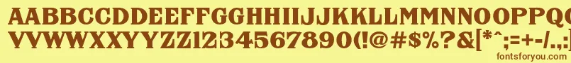 Шрифт FhaNicholsonFrenchNcv – коричневые шрифты на жёлтом фоне