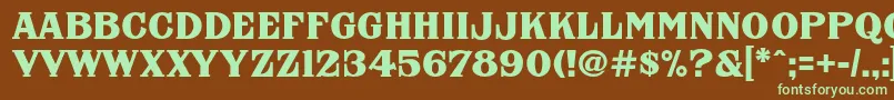 FhaNicholsonFrenchNcv Font – Green Fonts on Brown Background