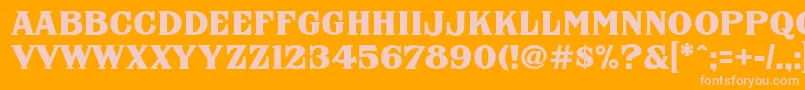 FhaNicholsonFrenchNcv Font – Pink Fonts on Orange Background