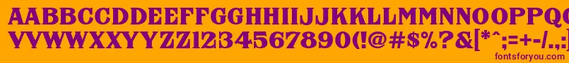 FhaNicholsonFrenchNcv Font – Purple Fonts on Orange Background