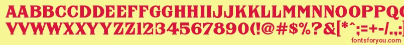 FhaNicholsonFrenchNcv Font – Red Fonts on Yellow Background