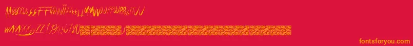 Universalfreaky Font – Orange Fonts on Red Background