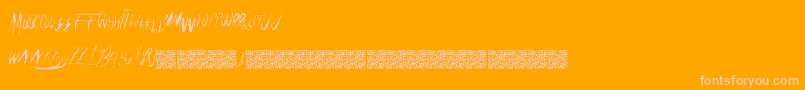 Universalfreaky-Schriftart – Rosa Schriften auf orangefarbenem Hintergrund