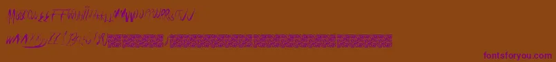 Universalfreaky Font – Purple Fonts on Brown Background