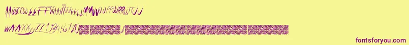 Universalfreaky Font – Purple Fonts on Yellow Background
