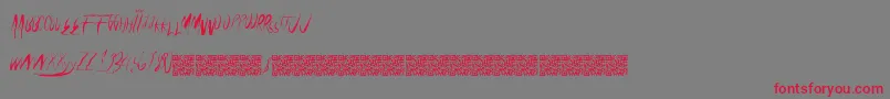 Universalfreaky Font – Red Fonts on Gray Background