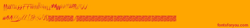 Universalfreaky Font – Red Fonts on Orange Background