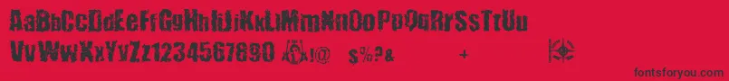 48verLost Font – Black Fonts on Red Background