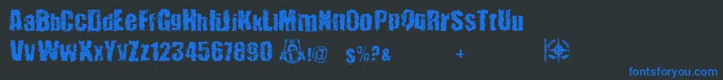 48verLost Font – Blue Fonts on Black Background