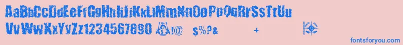 48verLost Font – Blue Fonts on Pink Background