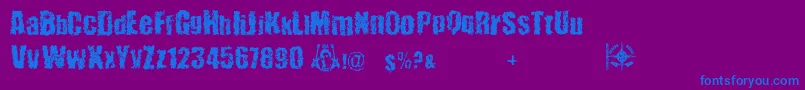 48verLost Font – Blue Fonts on Purple Background