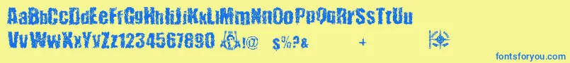 48verLost Font – Blue Fonts on Yellow Background
