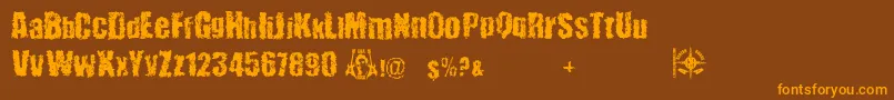48verLost Font – Orange Fonts on Brown Background