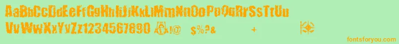 48verLost Font – Orange Fonts on Green Background