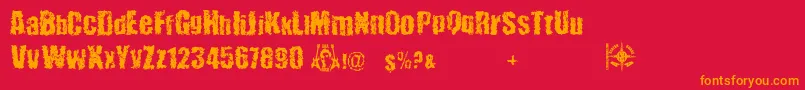 48verLost Font – Orange Fonts on Red Background
