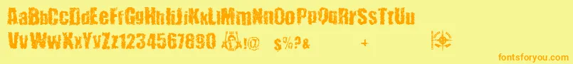 48verLost Font – Orange Fonts on Yellow Background